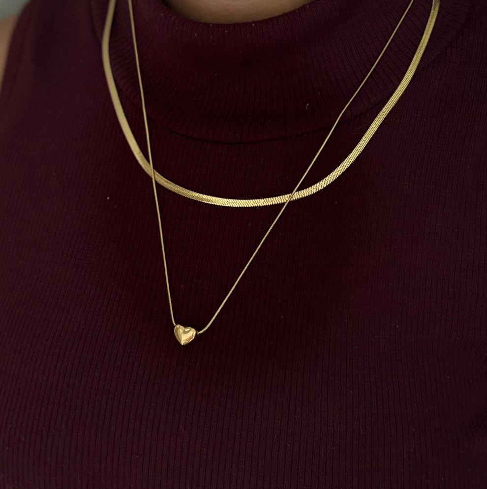 Golden heart Snake Chain necklace