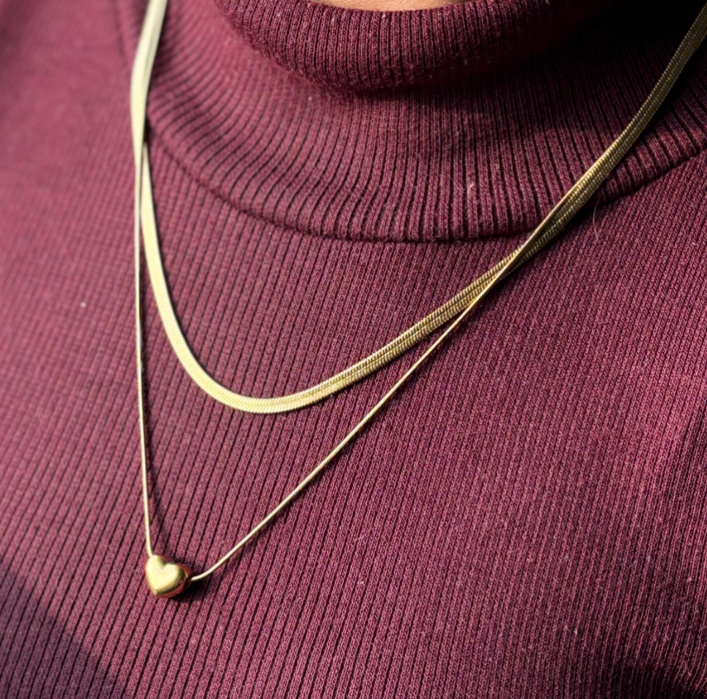 Golden heart Snake Chain necklace