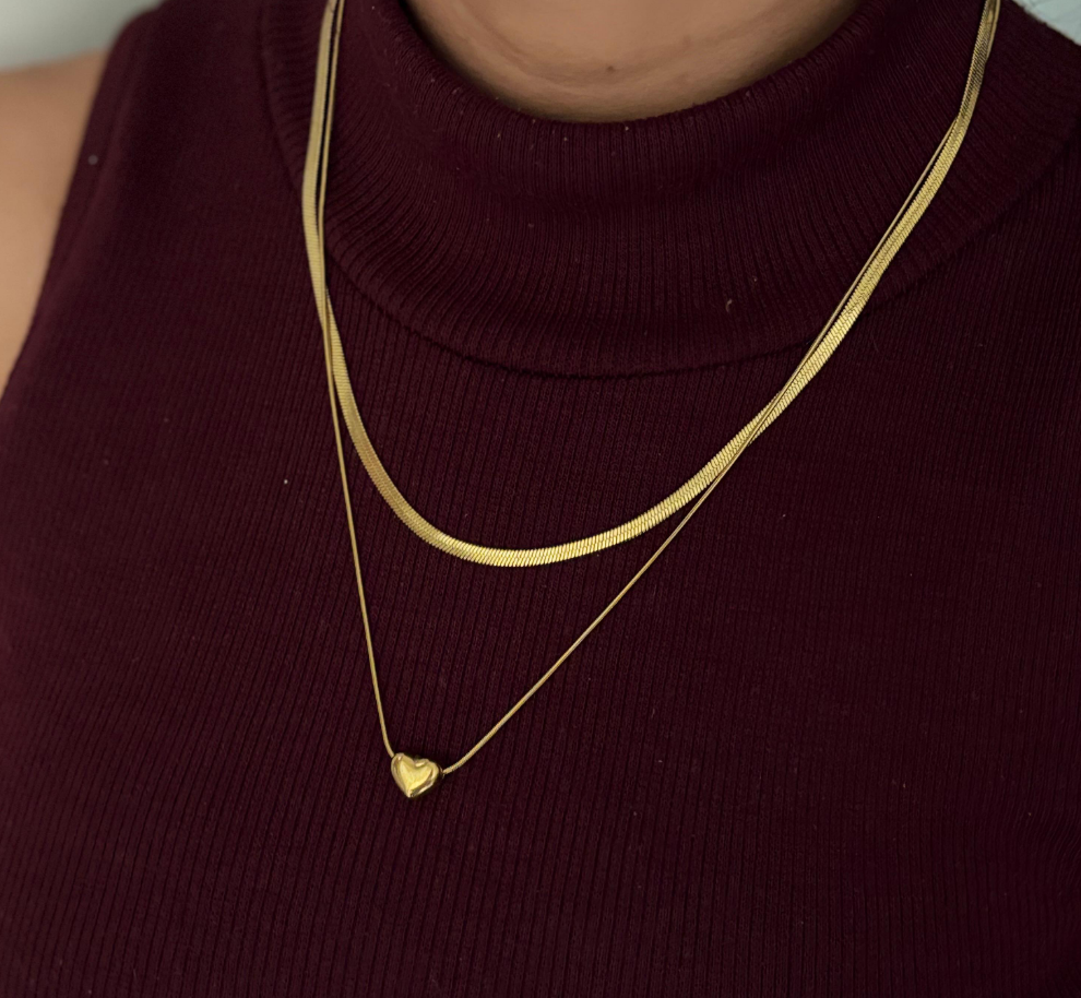 Golden heart Snake Chain necklace