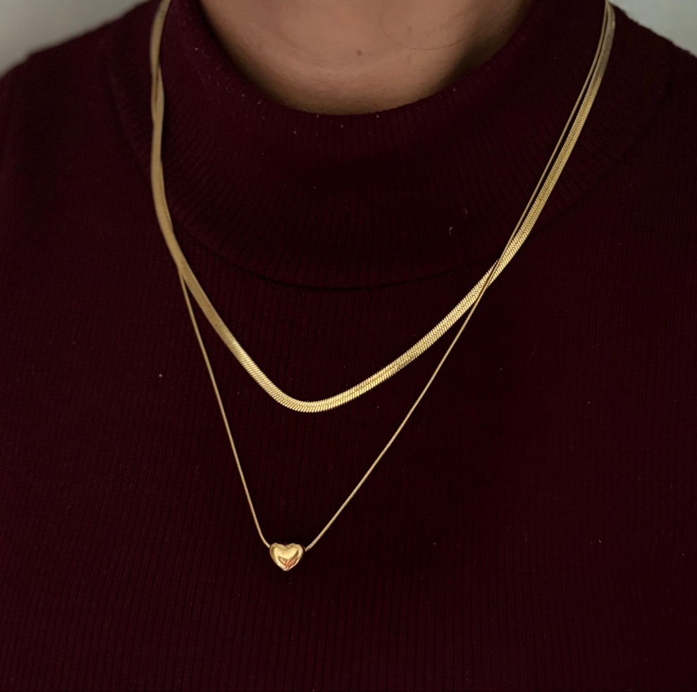 Golden heart Snake Chain necklace