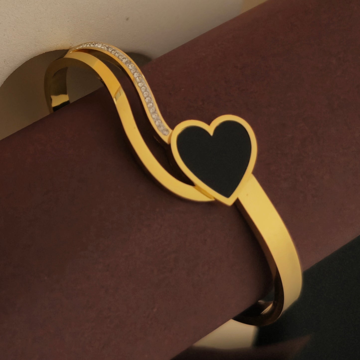 Noir Heart Love Cuff Bracelet