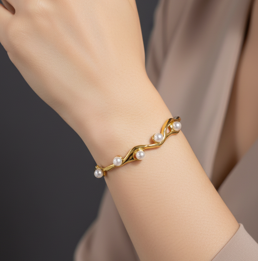 Pearl Wave Cuff
