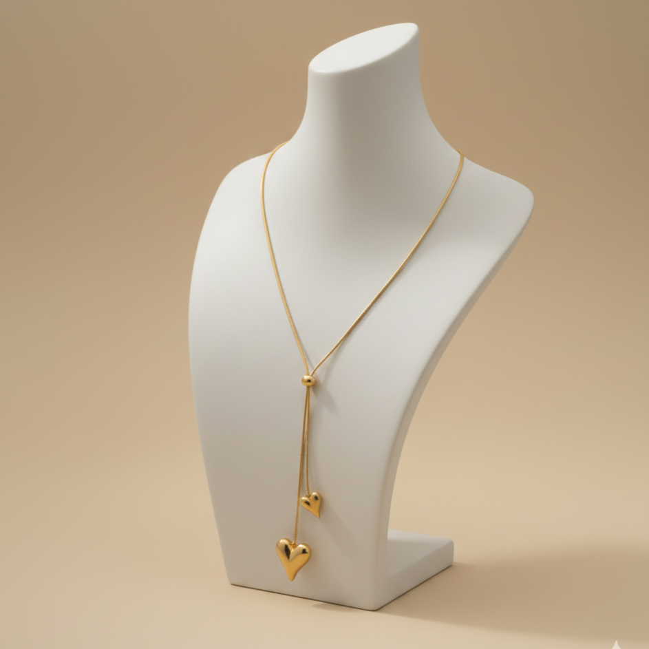 Eternal Heart Lariat Necklace