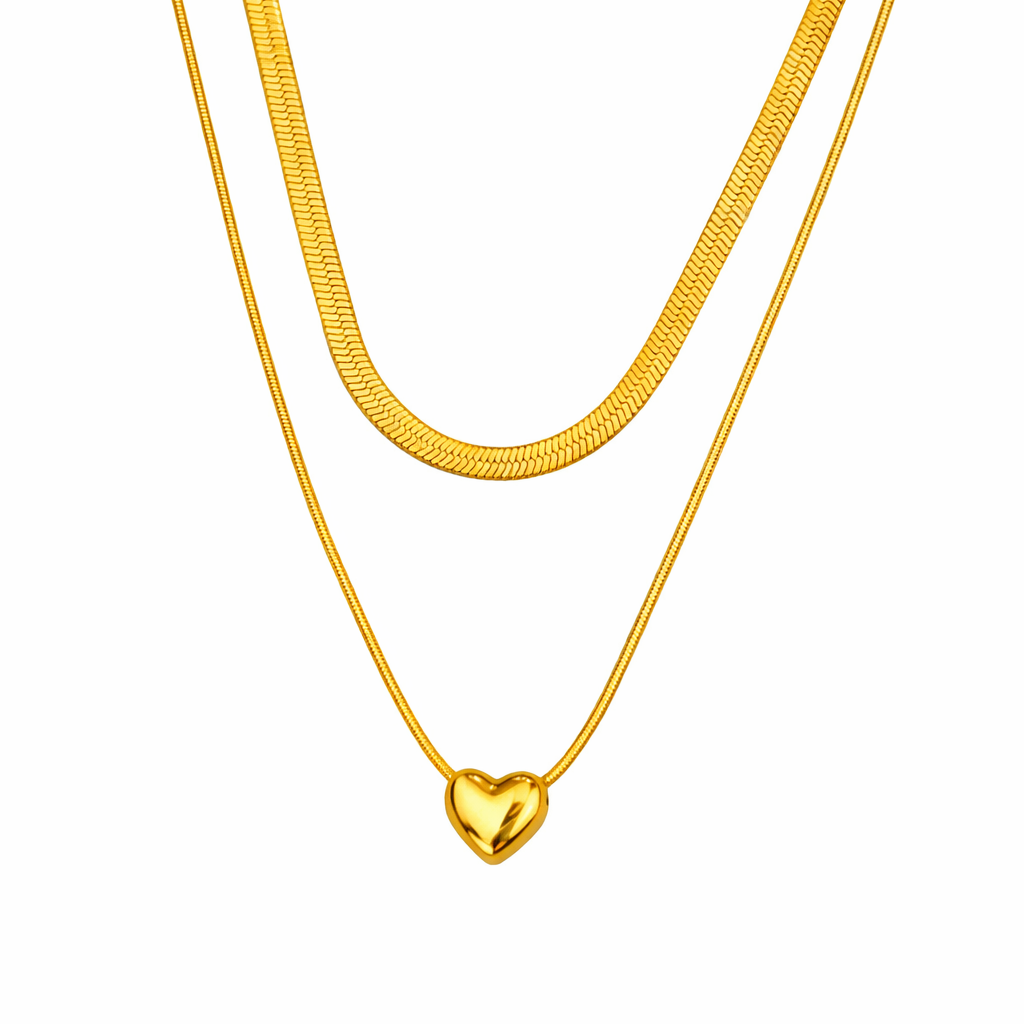 Golden heart Snake Chain necklace