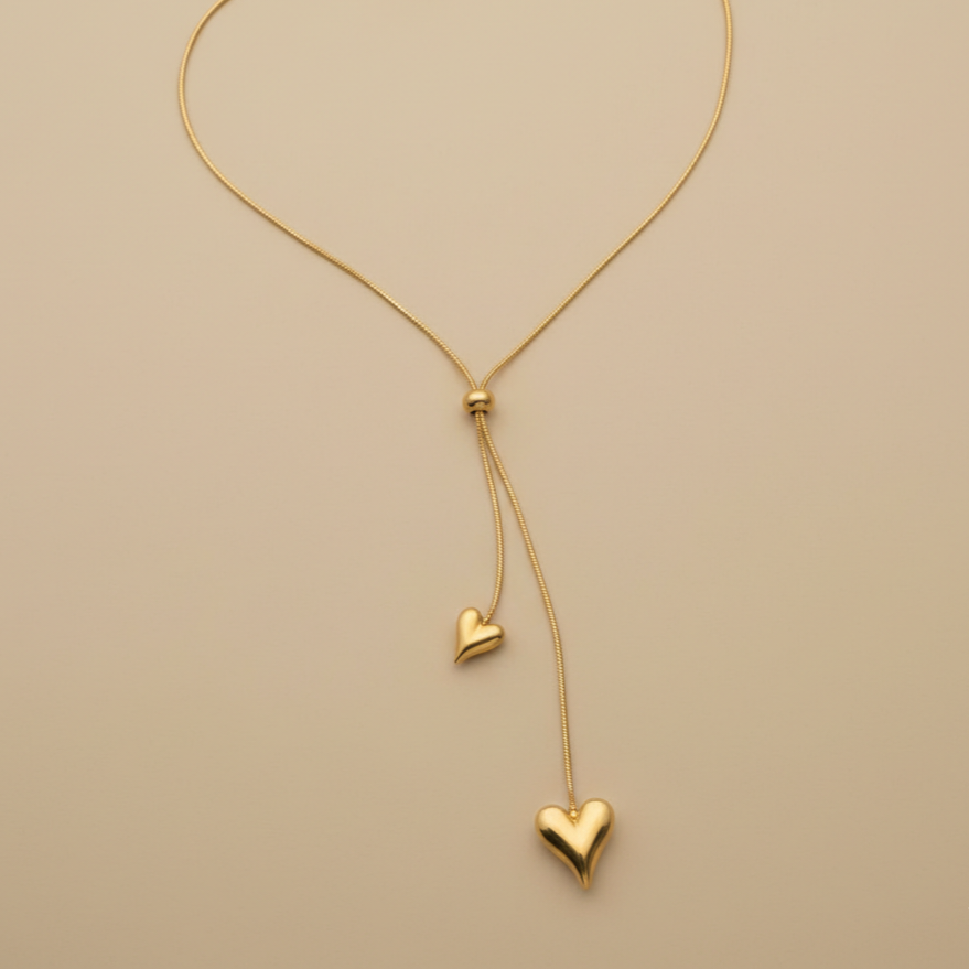 Eternal Heart Lariat Necklace