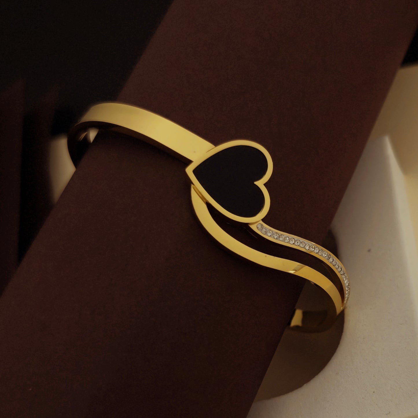 Noir Heart Love Cuff Bracelet