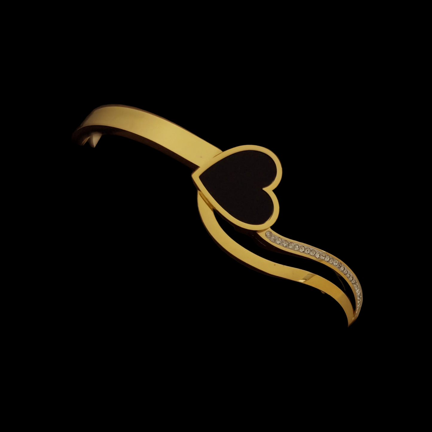 Noir Heart Love Cuff Bracelet