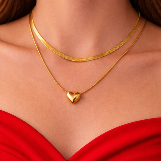 Golden heart Snake Chain necklace
